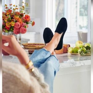 Birdies The Starling Black Velvet Loafers - 7.5